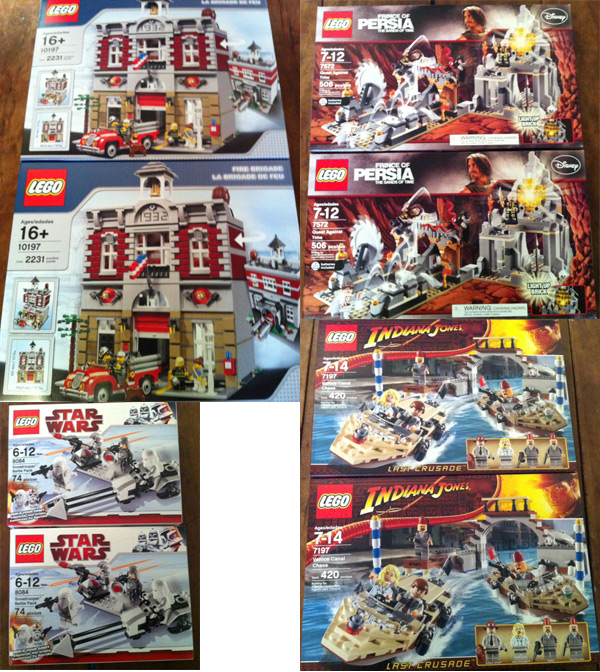 LEGO sets 7572, 7197, 8084, 10197
